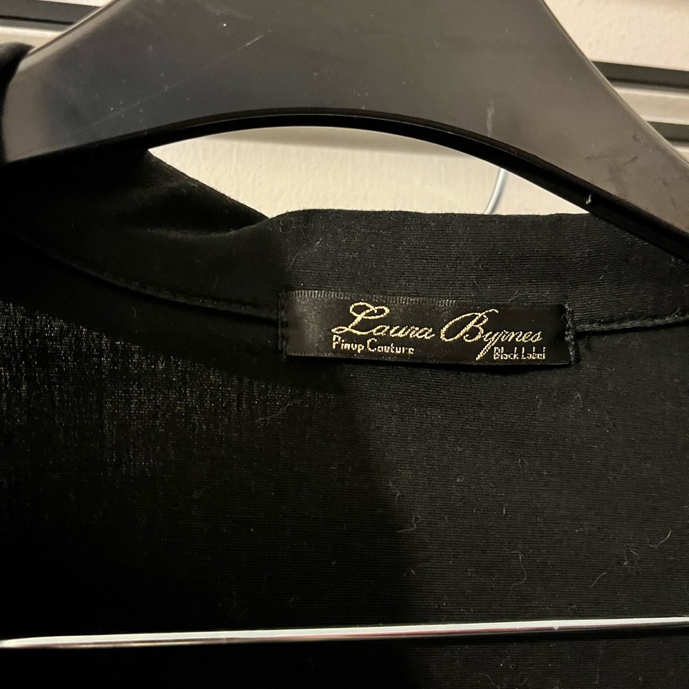 Black Tie-Front Button Shirt - Picture 3 of 5
